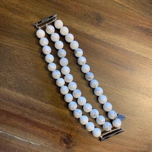 White Marble Beaded 38mm iWatch Band
